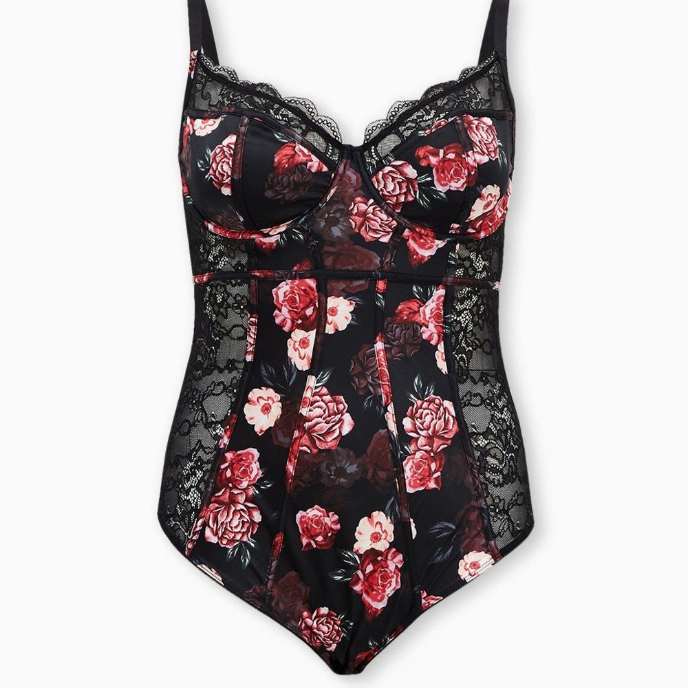 NWOT Satin and Lace Bodysuit